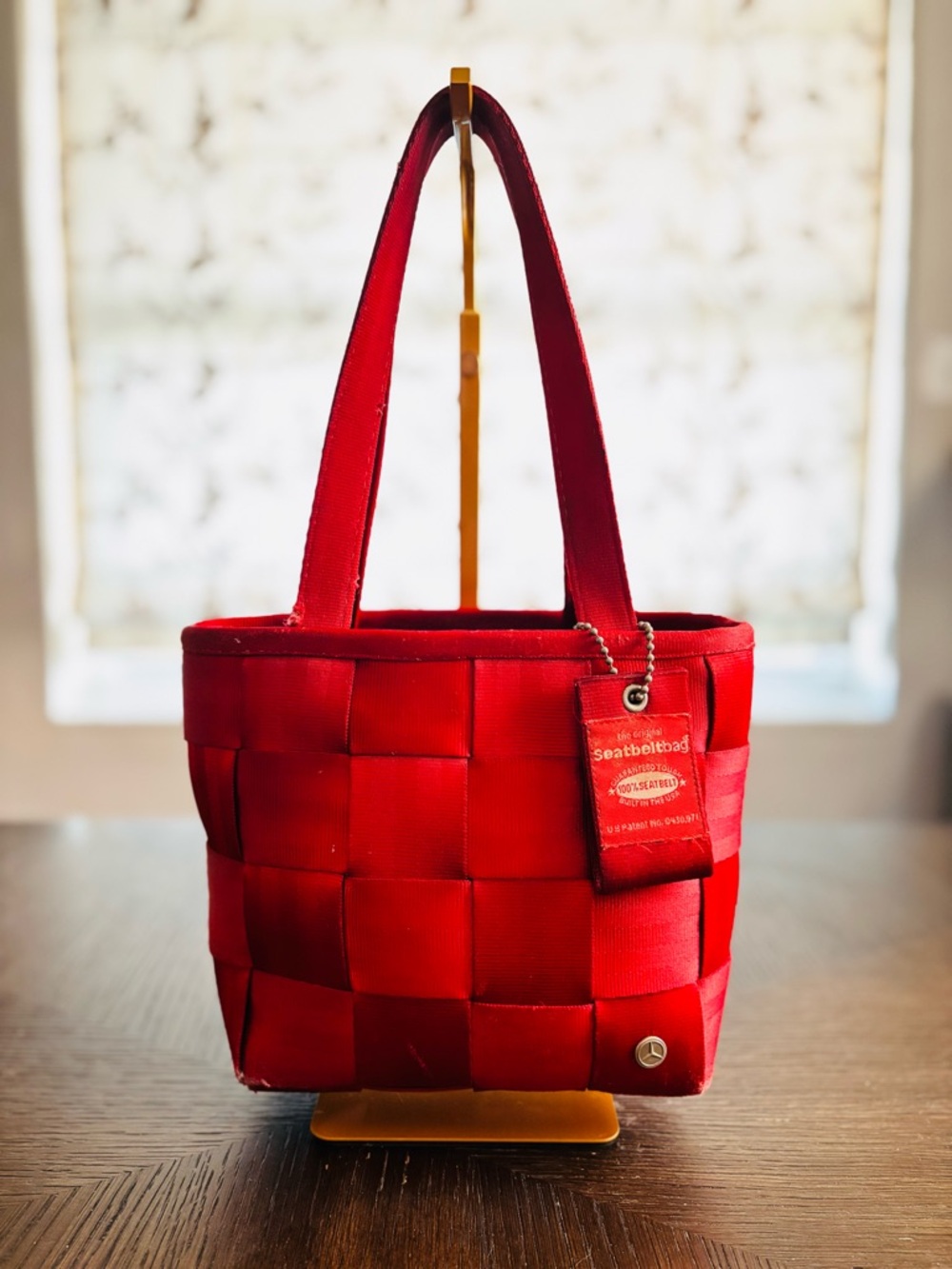 Mercedes Benz Seatbeltbag Red Woven Mini Tote Rare Y2K Bag